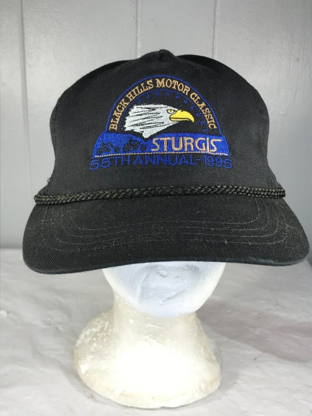 Vintage Sturgis Eagle 1995 Bike Motorcycle 55th anniversary Rope Adjustable Hat